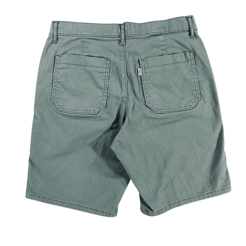 Levis Womens Chino Shorts Sage Green Twill Mid Length Size 28 Water Less